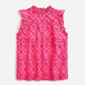 J.Crew Mockneck Top in Embroidered Eyelet